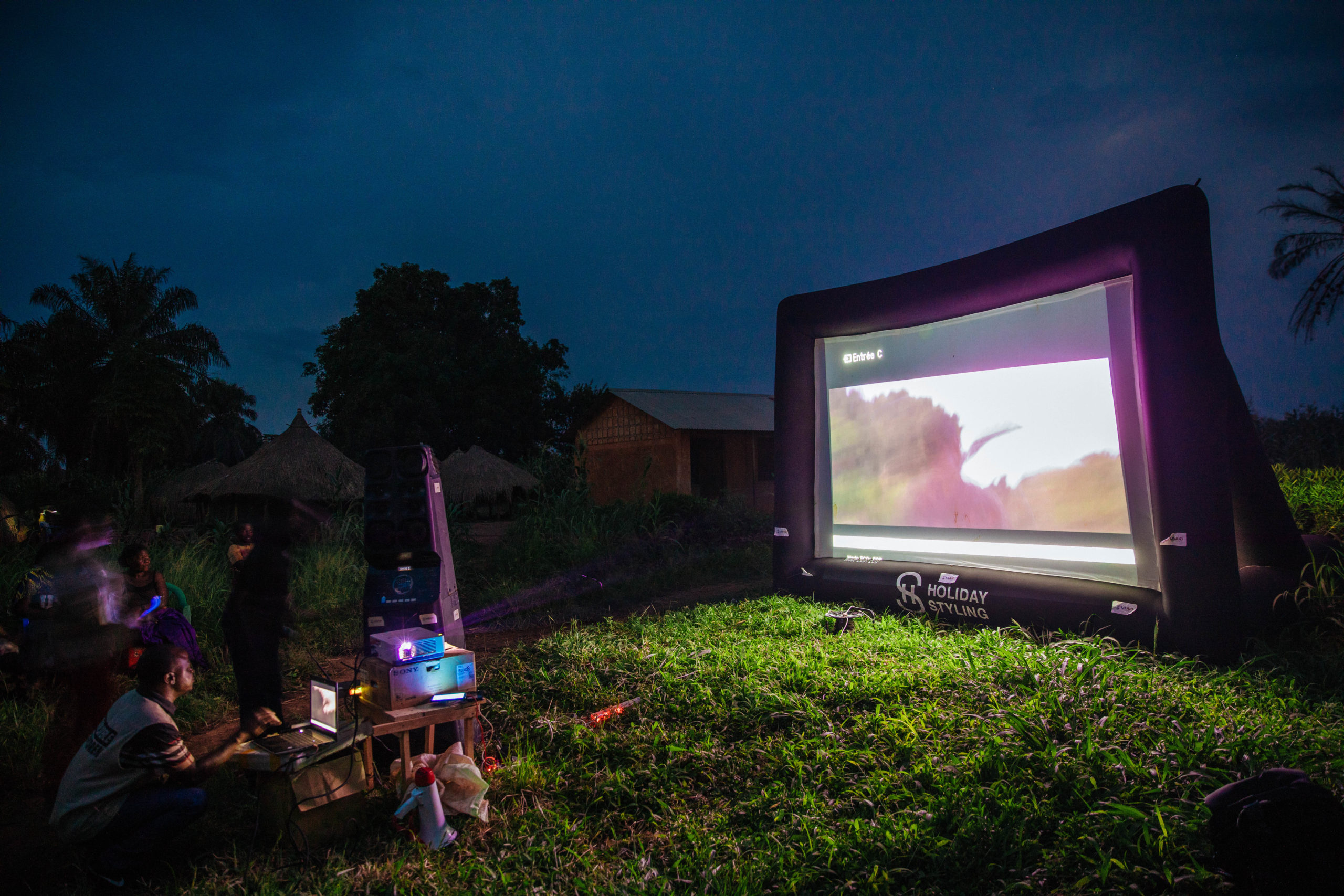 World Ranger Day - Mobile Cinema screening of Ani Wa Sa in a community in northeastern DRC